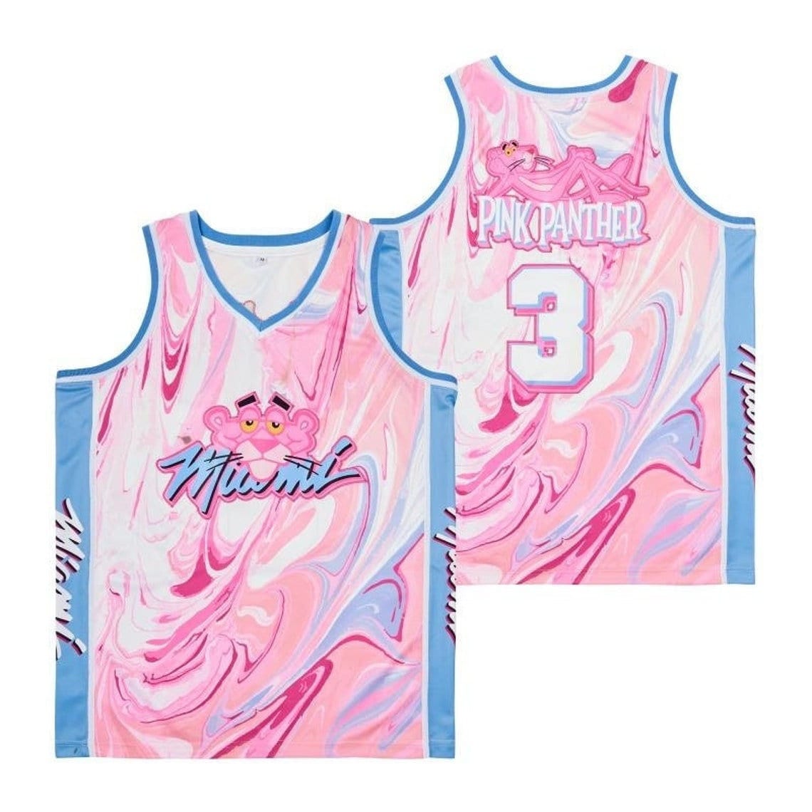 Pink Panther Miami Vice Themed Basketball Jersey