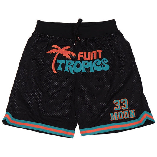 Flint Tropics Jackie Moon Movie Retro Black Basketball Shorts Unisex